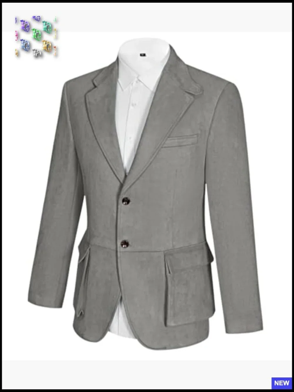 Suede Faux Leather Blazer Slim Fit Modern Western Cowboy Casual Elegant